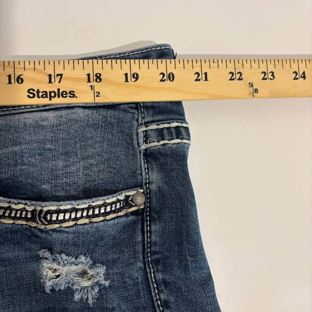 Vigoss Chelsea Boyfriend Blue Jeans Women 20 Distressed Embroidered Heritage - Picture 6 of 13